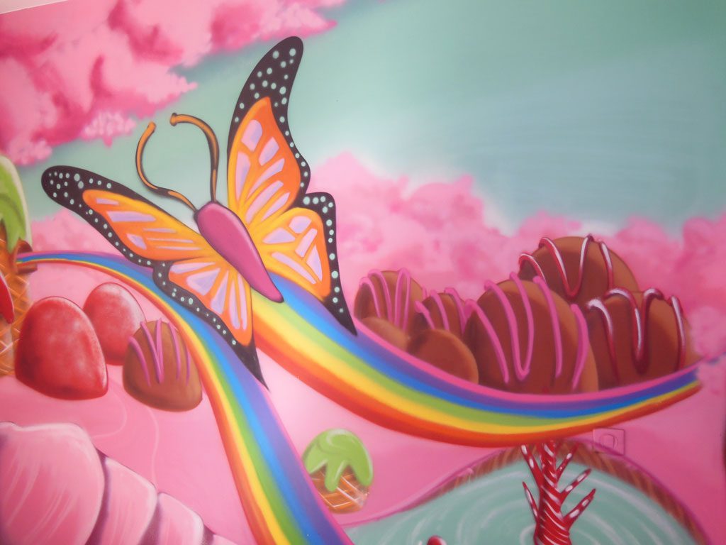 graffiti chambre enfant papillon