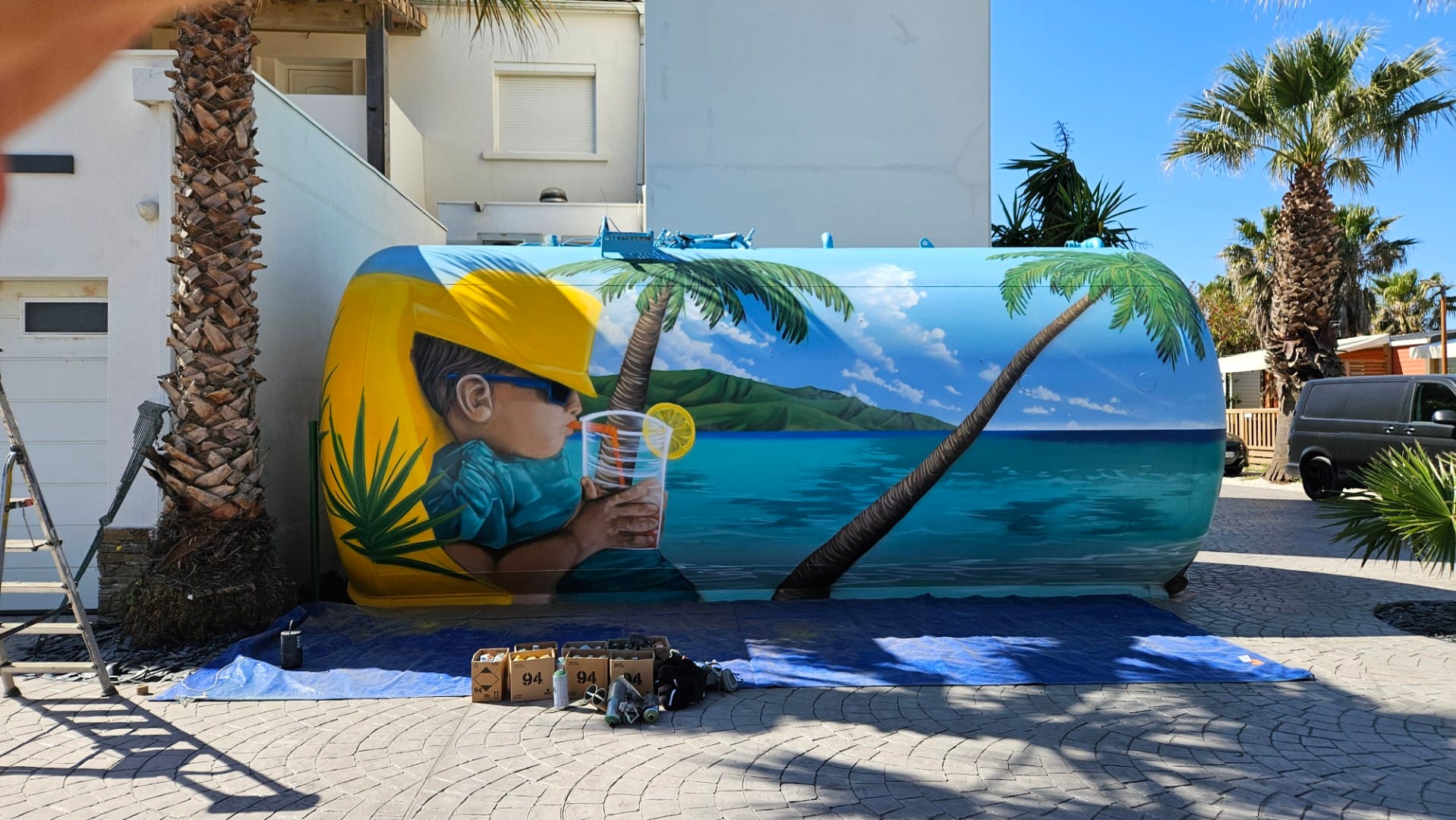 La cuve d'eau du Camping Bleu Marine