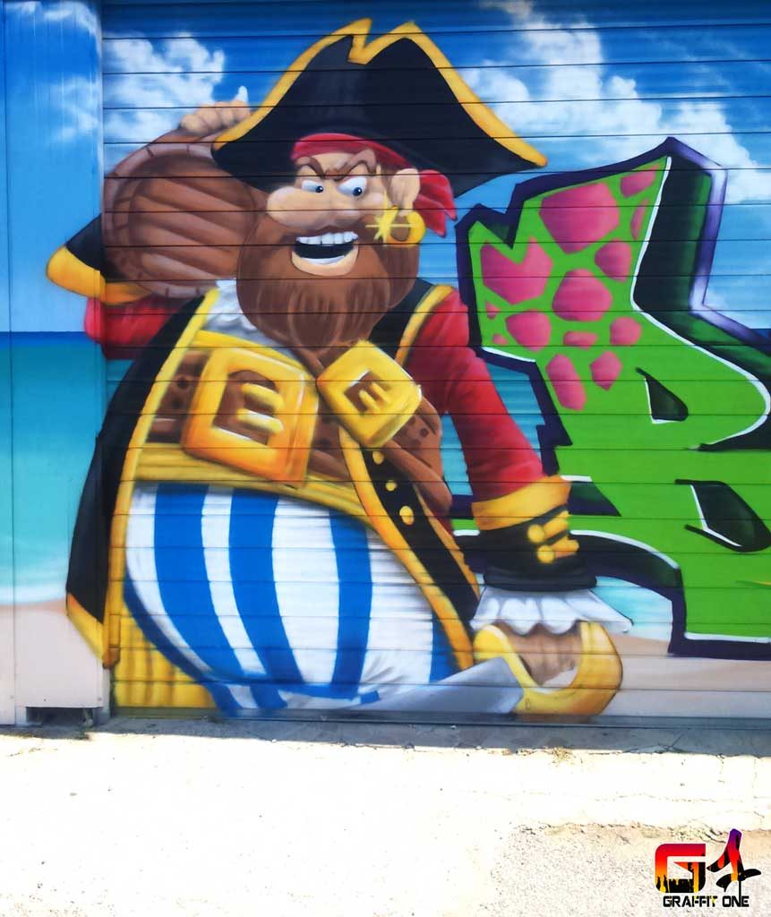 Fresque du Beach Bazzar à Vias-plage (34)
