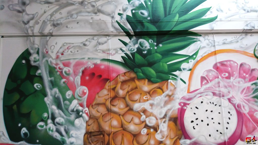fresque murale fruits